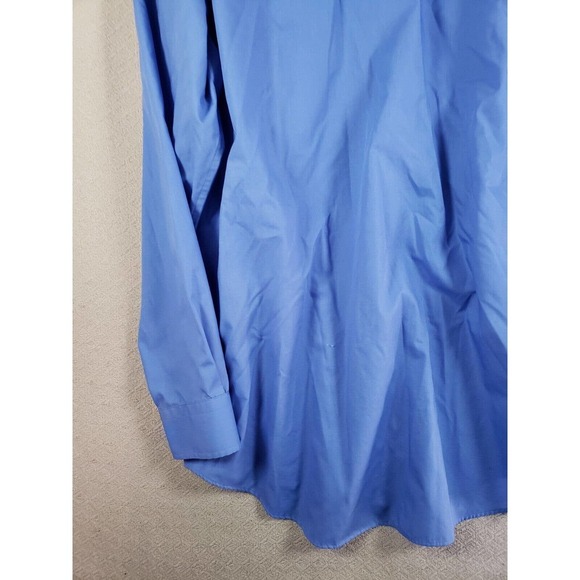 The Outfitters Shirt Mens 17x37 Blue Dress Button Up Long Sleeve Collar Maps - Picture 10 of 10